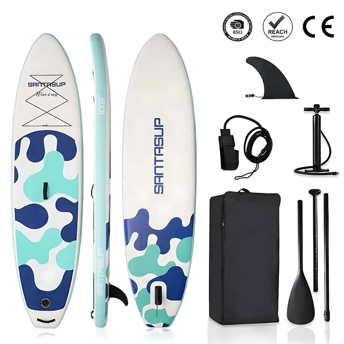 Inflatable SUP Paddle Board for Beginners Lightweight Camouflage by Wave & Hang
