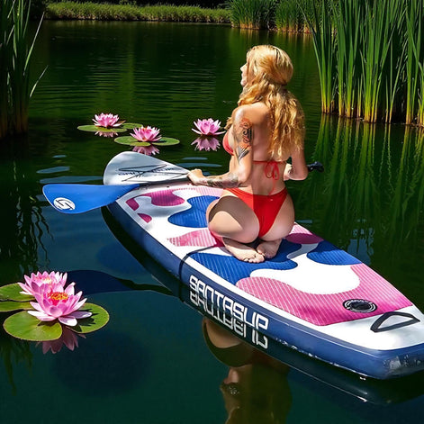 Inflatable SUP Paddle Board for Beginners Lightweight Camouflage by Wave & Hang