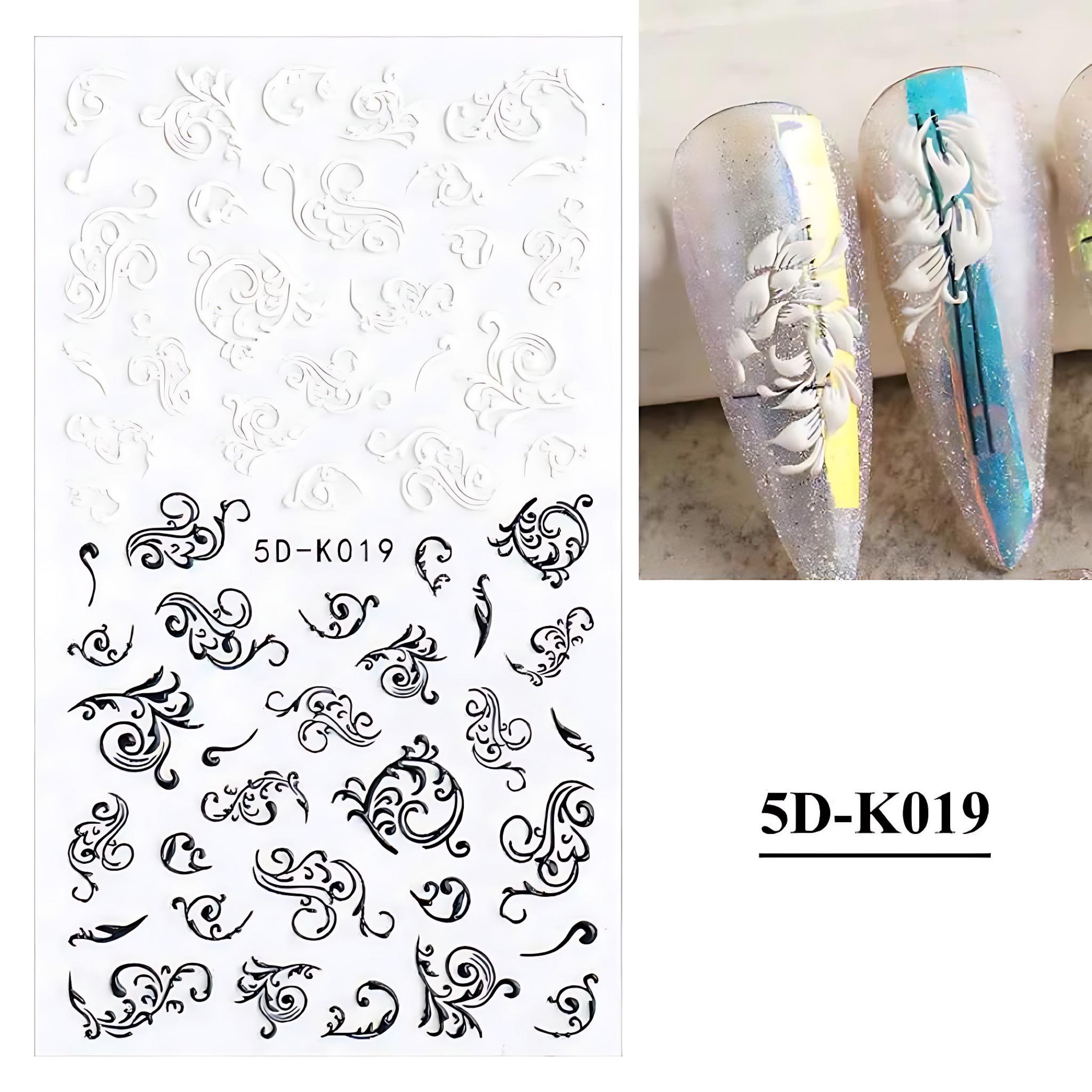 Elegant 3D White Lace Butterfly Nail Stickers for Brides by Wave & Hang