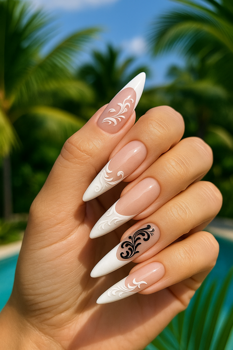 Elegant 3D White Lace Butterfly Nail Stickers for Brides by Wave & Hang