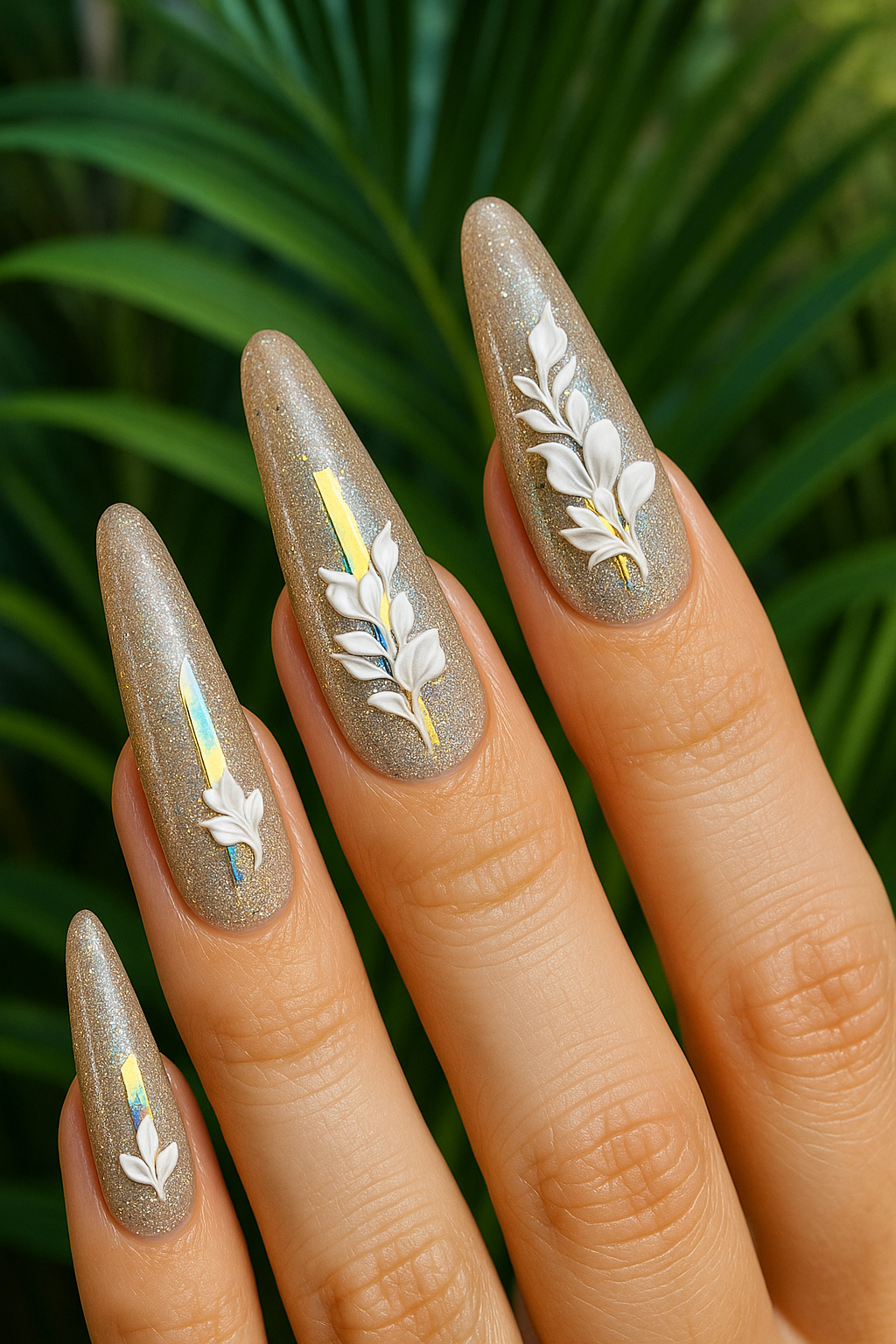 Elegant 3D White Lace Butterfly Nail Stickers for Brides by Wave & Hang