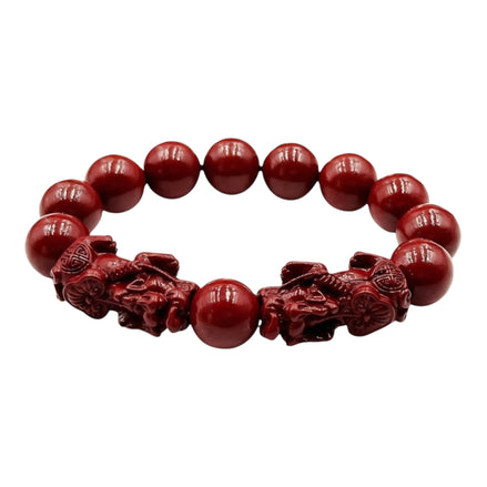 Feng Shui Pixiu Cinnabar Bracelet – Attract Wealth & Luck by Wave & Hang