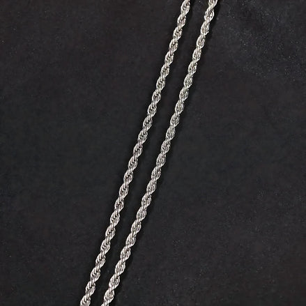 3MM Twisted Rope Chain Necklace – Durable Unisex Elegance by Wave & Hang