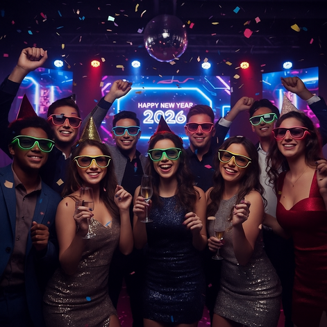 LED Neon Glasses – Voice-Activated Party Shades for Raves by Wave & Hang