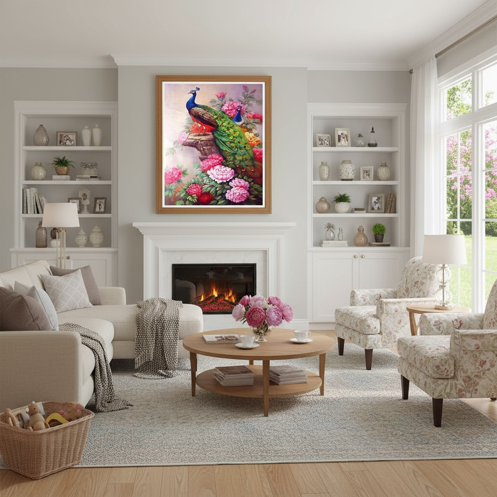 DIY Peacock Oil Painting Kit | Elevate Your Home Decor by Wave & Hang