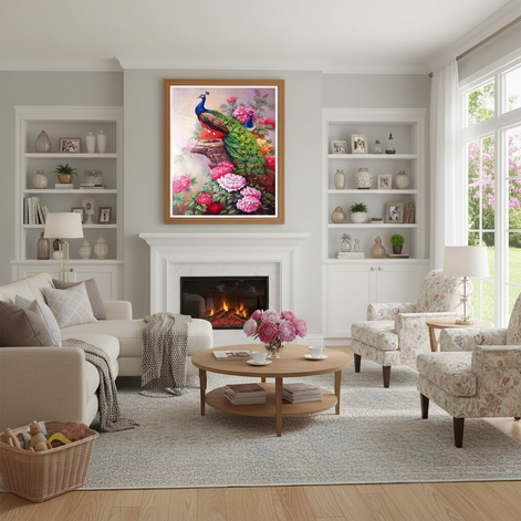 DIY Peacock Oil Painting Kit | Elevate Your Home Decor by Wave & Hang