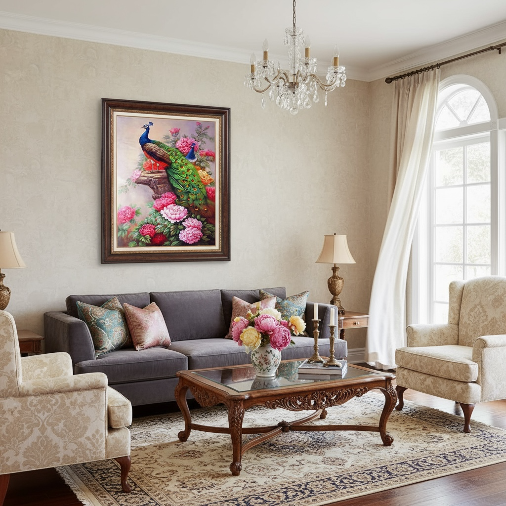 DIY Peacock Oil Painting Kit | Elevate Your Home Decor by Wave & Hang