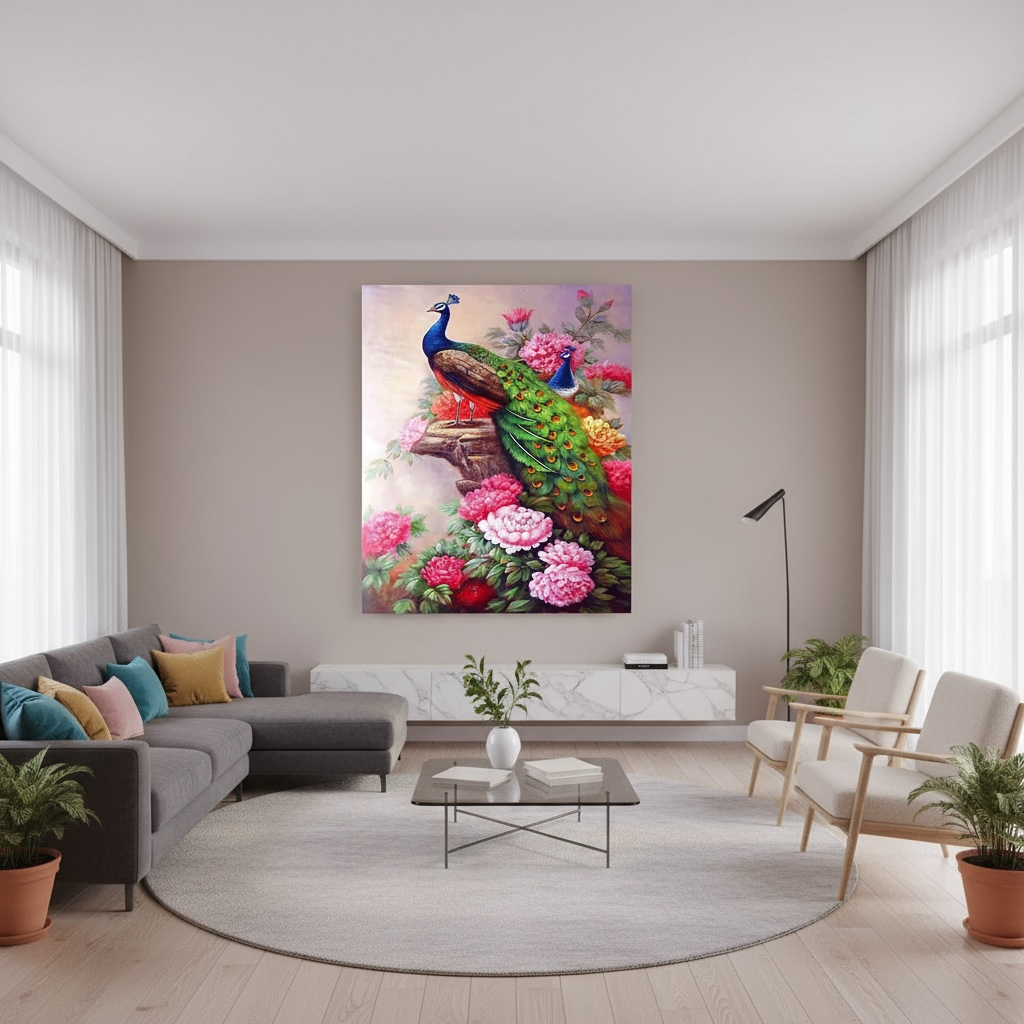 DIY Peacock Oil Painting Kit | Elevate Your Home Decor by Wave & Hang