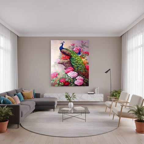 DIY Peacock Oil Painting Kit | Elevate Your Home Decor by Wave & Hang