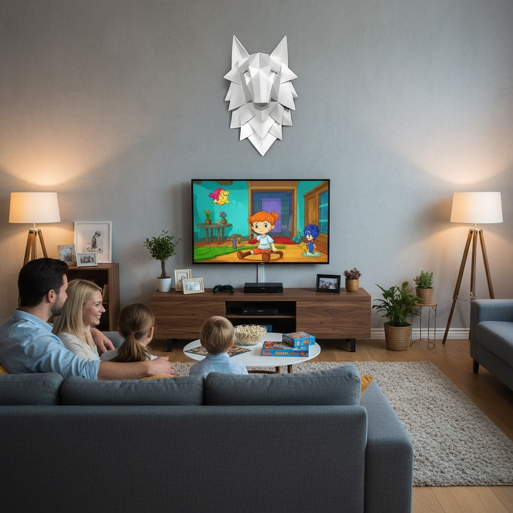 Geometric Wolf Head Wall Art | Nordic Elegance by Wave & Hang