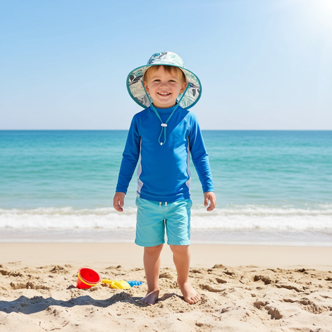 Toddler Waterproof Sun Hat | UV Protection for All-Day Fun by Wave & Hang