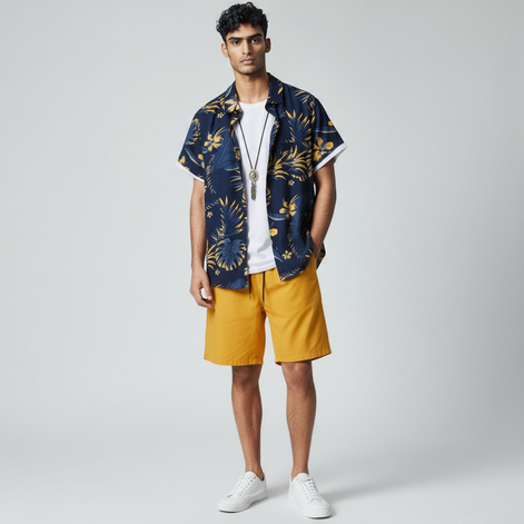 Men's 3D Print Beach Set | Tropical Style & Comfort by Wave & Hang