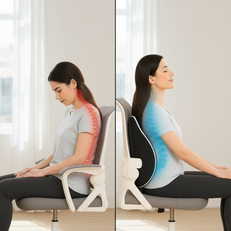 Memory Foam Office Back Cushion With Ergonomic Lumbar Support For Chair And Car Use by Wave & Hang