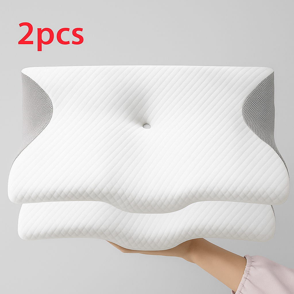 Orthopedic Memory Foam Cervical Pillow Ergonomic Butterfly Neck Support For Pain Relief And Alignment by Wave & Hang