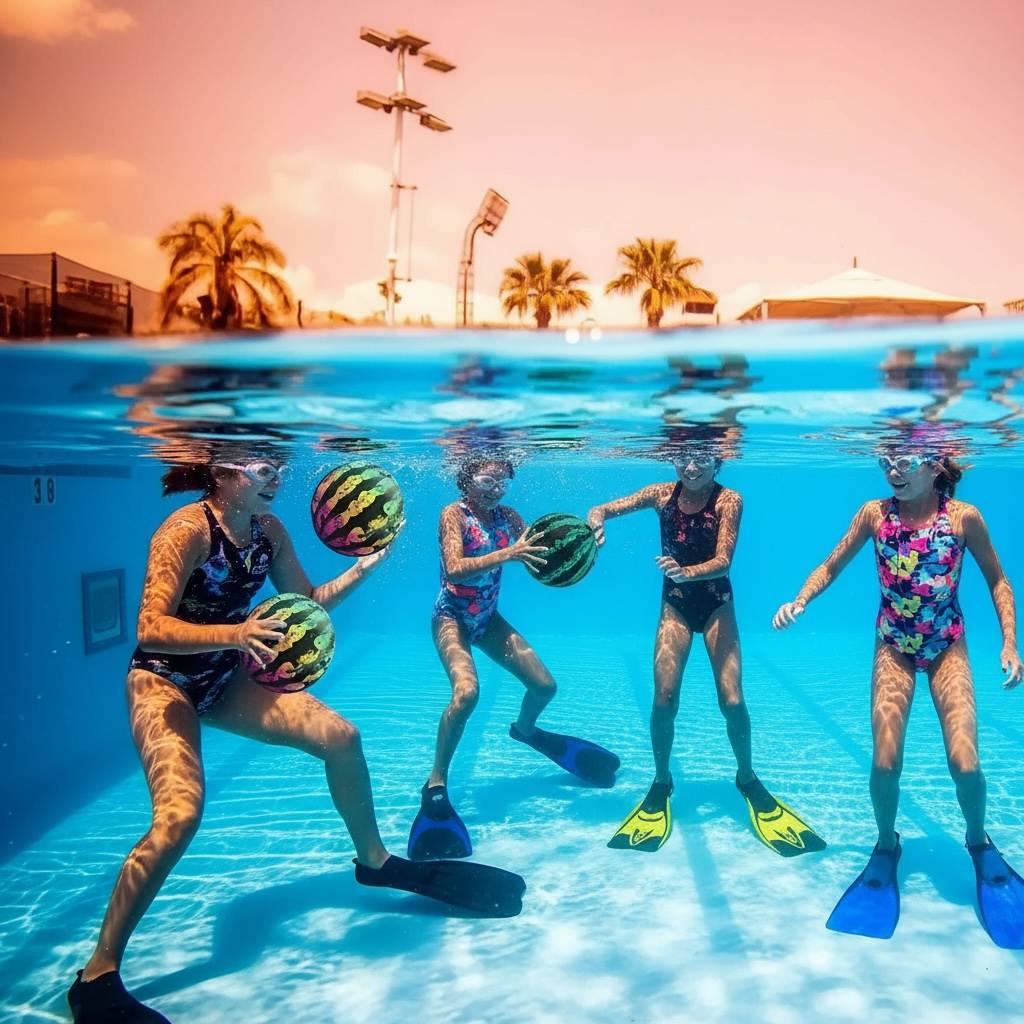 20cm Rainbow Watermelon Ball – Durable Beach Fun for All! by Wave & Hang