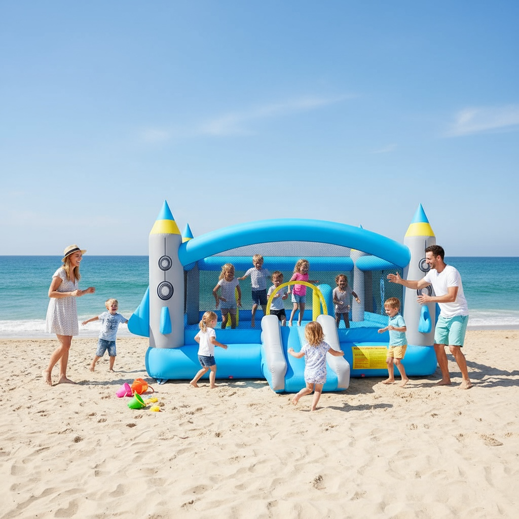 Slide Inflatable Bouncer Jump 'n Slide by - Extra-Large Inflatable Bouncer for Kids – Wave & Hang