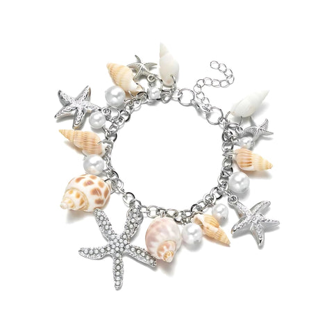 Bohemian Ocean Tide Starfish Shell Bracelet For Women In Gold And Silver Coastal Boho Beach Jewelry by Wave & Hang