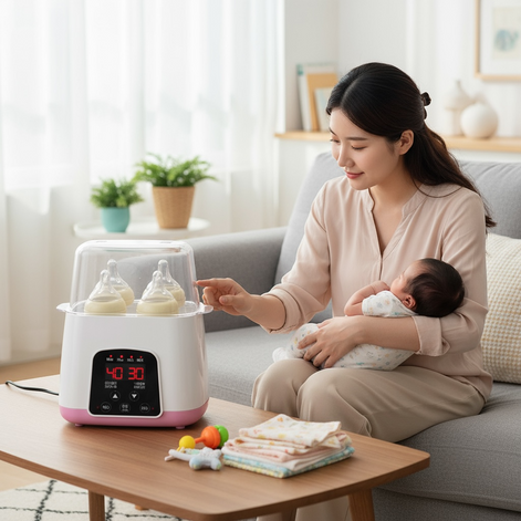Smart 2-in-1 Bottle Warmer & Sterilizer for Busy Parents by Wave & Hang