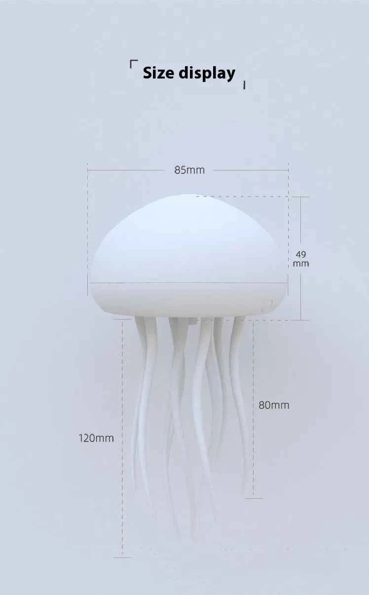 Jellyfish LED Lamp – Sound-Controlled Night Light for Relaxation, Bedroom & Office Decor