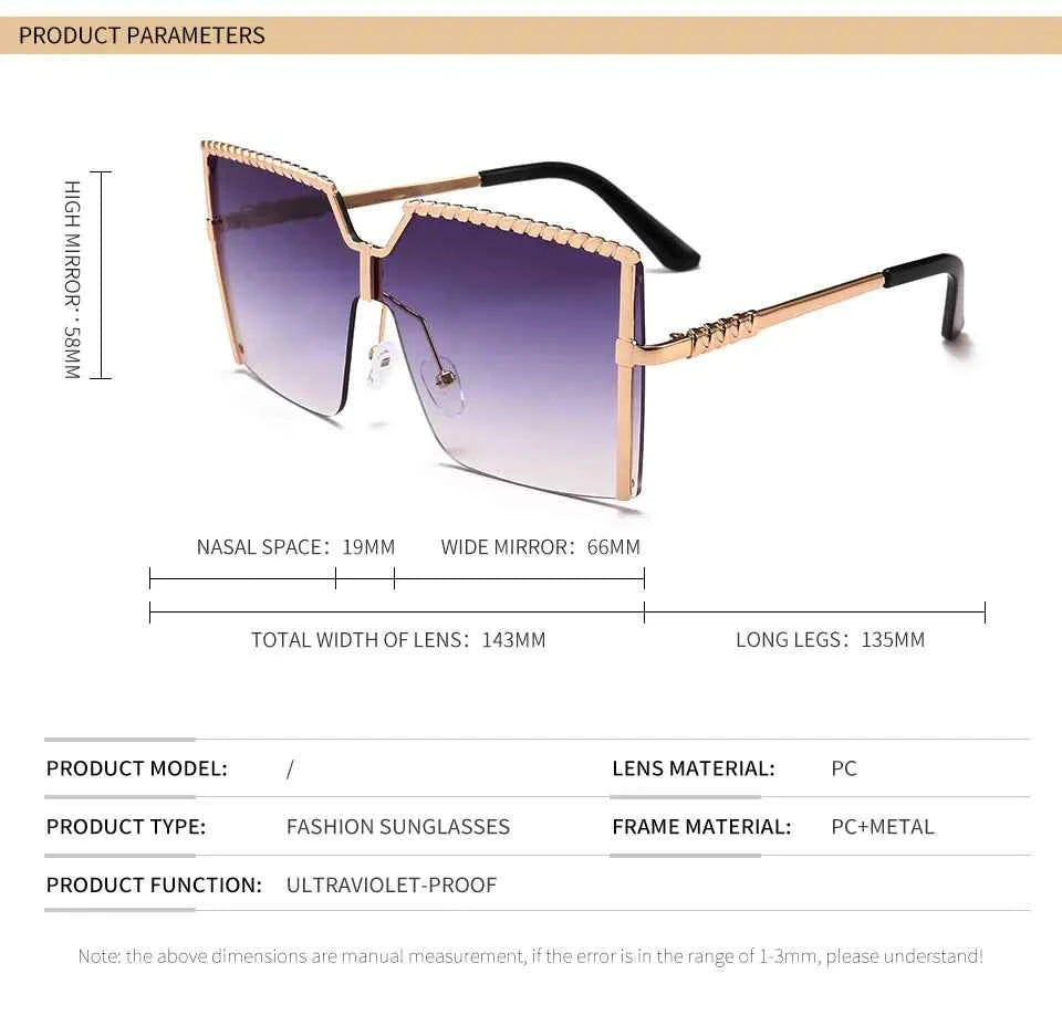 Trendy Frameless Sunglasses | UV400 Ocean Lens Fashion Shades