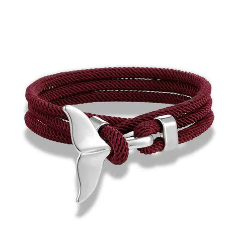 Ocean Whale Tail Anchor Bracelet – Adjustable Nautical Rope Bracelet for Couples & Ocean Lovers