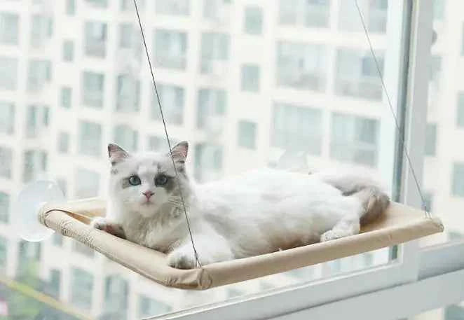 Pet Window Hammock – Cat Hanging Bed with Strong Suction Cups | Cozy Sunbathing Seat for Indoor Cats