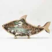 Wooden Fish Carving – Creative Ocean Art Desktop & Shelf Decor