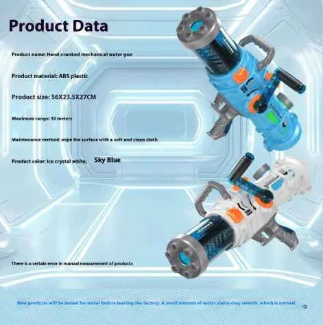 Gatling Hand-Crank Water Gun – Rapid-Fire Soaker for Ultimate Summer Battles