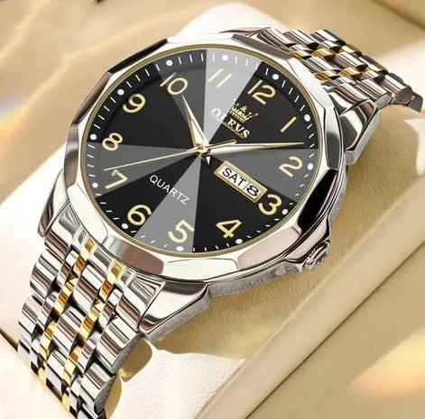 AquaTime Men’s Digital Quartz Watch – Waterproof, Calendar Display
