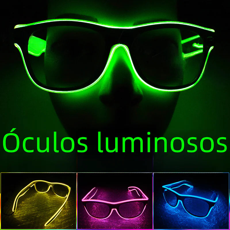 LED Neon Glow Glasses – Voice-Activated Light Up Party Shades for Music Events, Festivals, Raves & Clubs | Rechargeable Luminous Sunglasses in Multiple Neon Colors