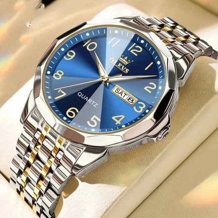 AquaTime Men’s Digital Quartz Watch – Waterproof, Calendar Display