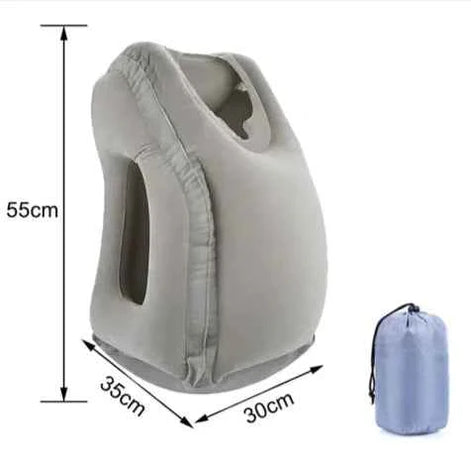 Inflatable Neck Support Pillow – Ergonomic Travel Pillow for Airplane, Office, or Car | Adjustable Flocking PVC/TPU Rest Cushion