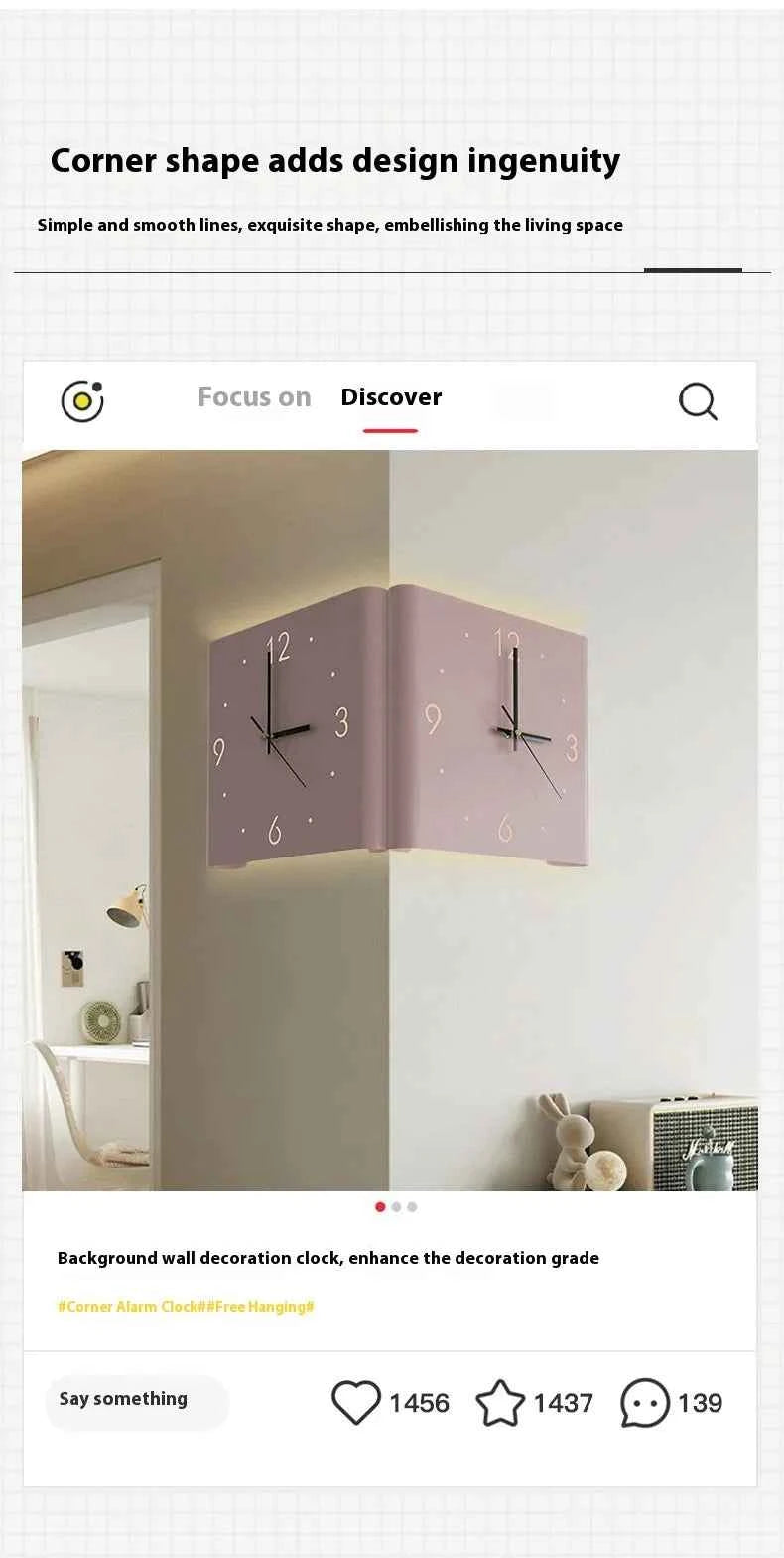 Modern Living Room Wall Clock | Silent Quartz Wall Clock with LED Option | Minimalist Decorative Timepiece for Home & Office