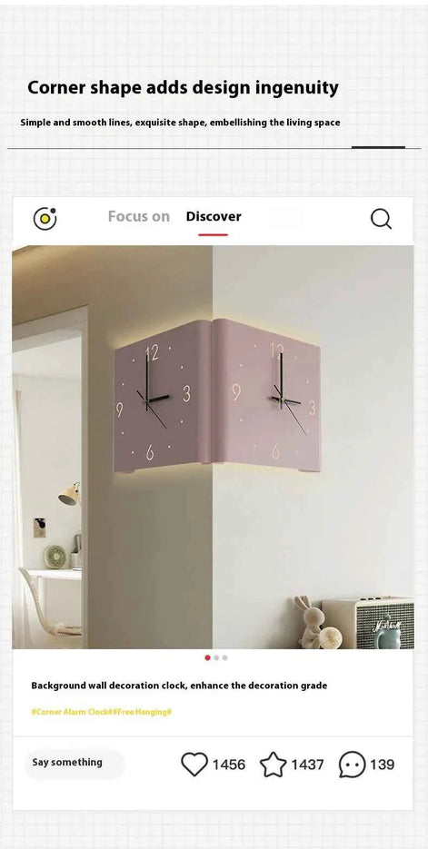 Modern Living Room Wall Clock | Silent Quartz Wall Clock with LED Option | Minimalist Decorative Timepiece for Home & Office