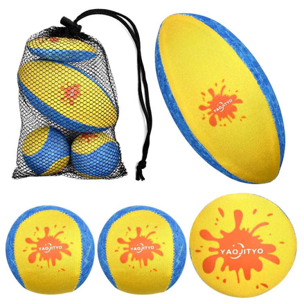 YAOJITYO 4 Pack Water Skip Balls – Beach & Pool Bouncing Balls for Kids and Adults, Soft & Durable TPR Material, Floating Water Toys for Beach Games