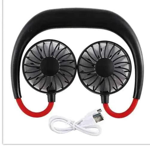 Portable USB Neck Fan – Hands-Free Mini Cooling Fan for Students, Travel & Outdoor Use