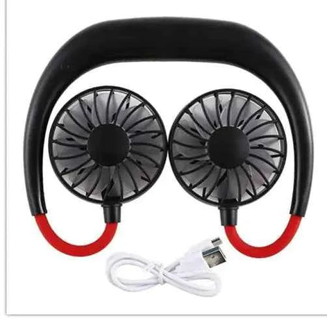Portable USB Neck Fan – Hands-Free Mini Cooling Fan for Students, Travel & Outdoor Use