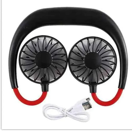 Portable USB Neck Fan – Hands-Free Mini Cooling Fan for Students, Travel & Outdoor Use