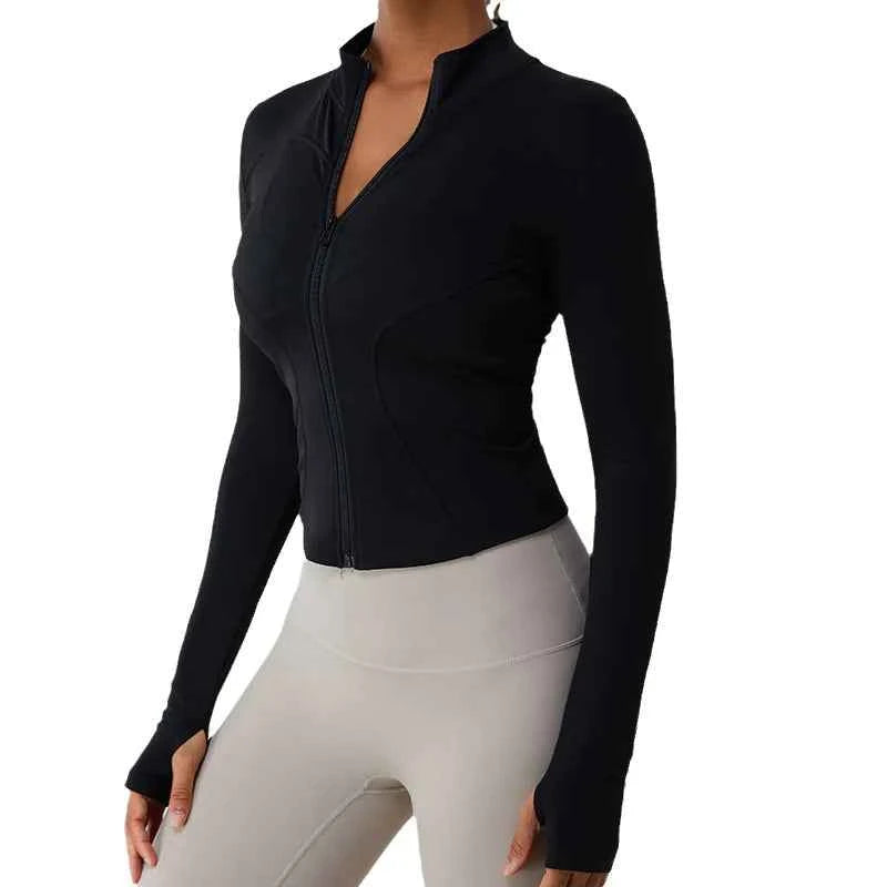 Women’s Fleece-Lined Yoga Jacket – Warm, Stretch & Breathable