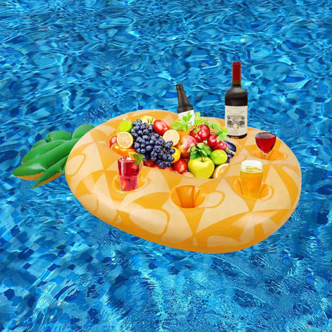 Inflatable Pineapple Pool Drink Holder – Floating Snack & Beverage Tray for Pool Parties & Beach Fun