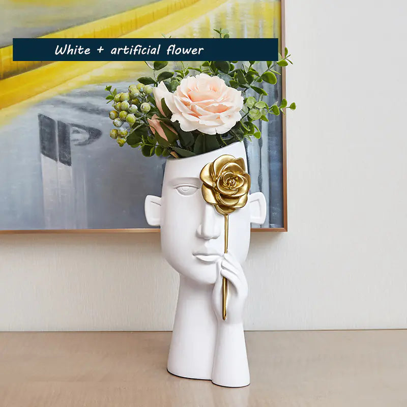 Creative Nordic Modern Vase – Artistic Resin Decor for Home & Office