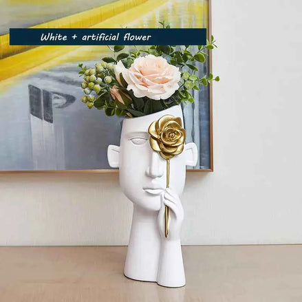 Creative Nordic Resin Vase – Modern Artistic Home & Office Decor