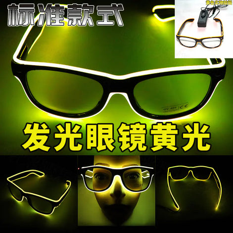 LED Neon Glow Glasses – Voice-Activated Light Up Party Shades for Music Events, Festivals, Raves & Clubs | Rechargeable Luminous Sunglasses in Multiple Neon Colors