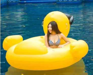 Giant Inflatable Duck Pool Float with Sunglasses – Oversized Swimming Ring for Adults