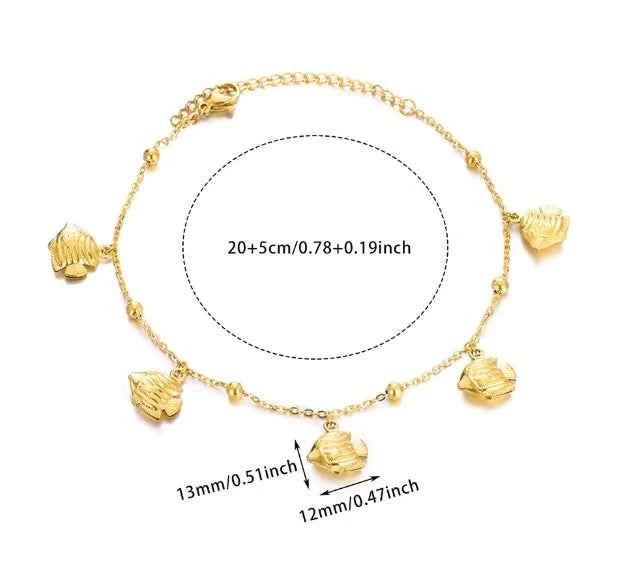 Ocean Charm Anklet – Seashell & Starfish Beach Jewelry