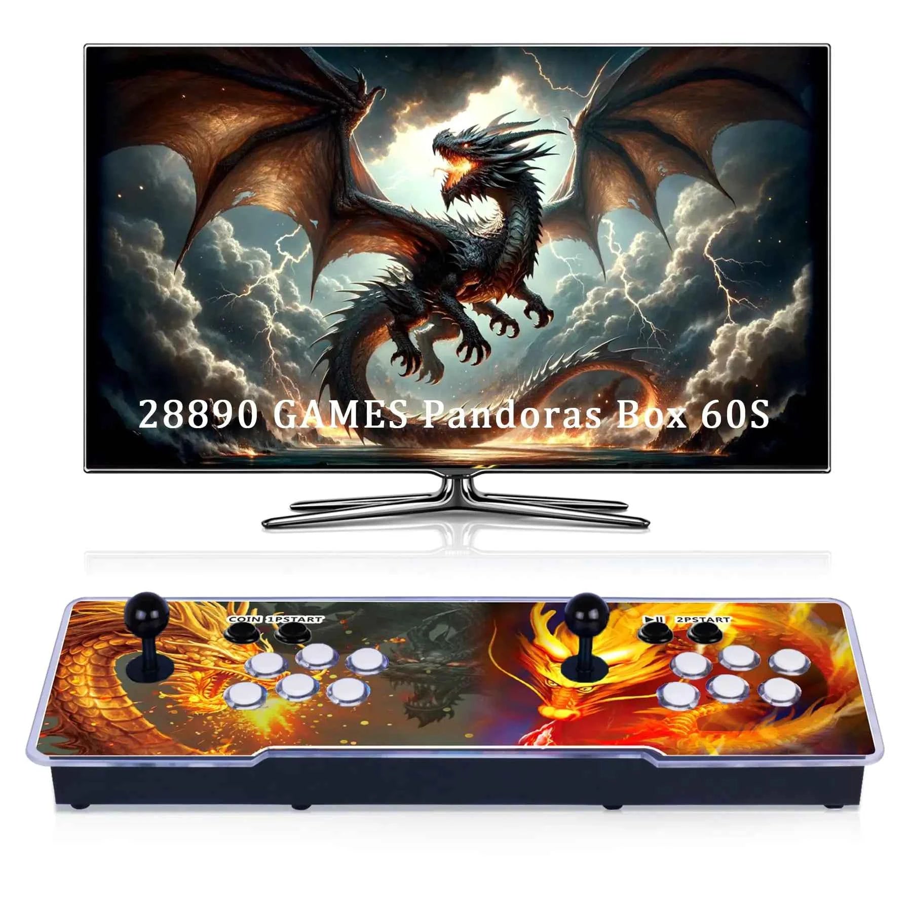 RegiisJoy 28890 in 1 Pandoras Box 60S Arcade Game Console Retro Game Machine for PC & Projector & TV 2-4 Players3D Games Search/Hide/Save/Load/Pause Games