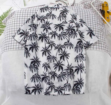 Men’s Short Sleeve Beach Floral Shirt | Tropical Button-Up Summer Shirt for Casual, Vacation & Resort Wear