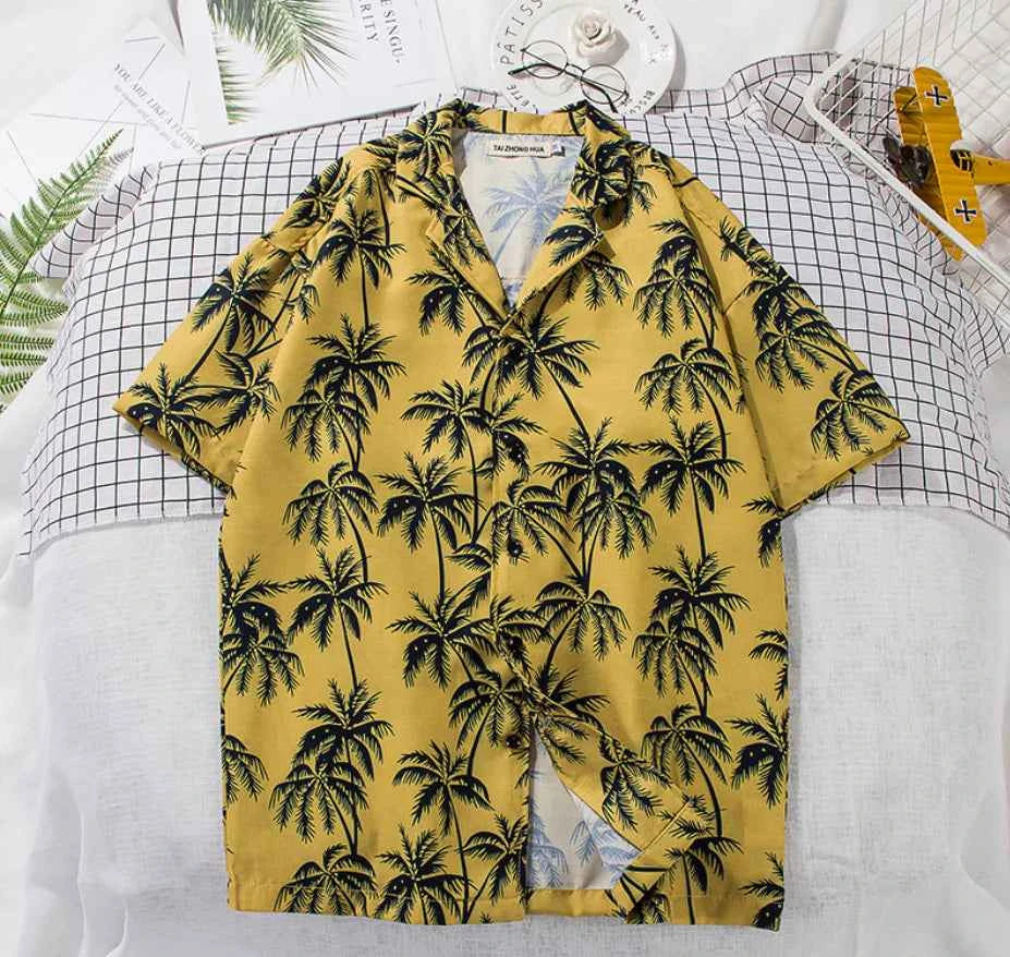 Men’s Short Sleeve Beach Floral Shirt | Tropical Button-Up Summer Shirt for Casual, Vacation & Resort Wear
