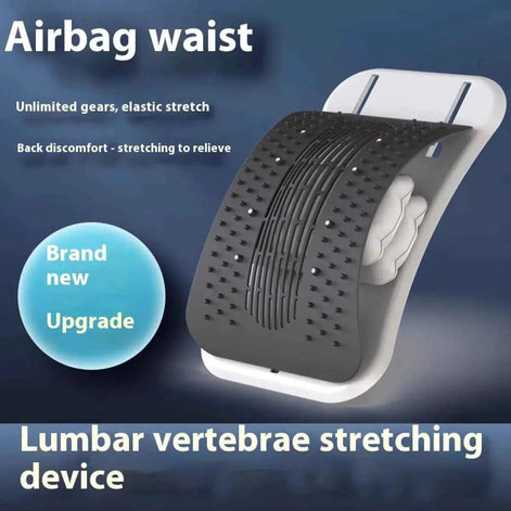 Adjustable Back Stretcher & Magnetic Massager | Lumbar Pain Relief Device for Posture & Muscle Relaxation