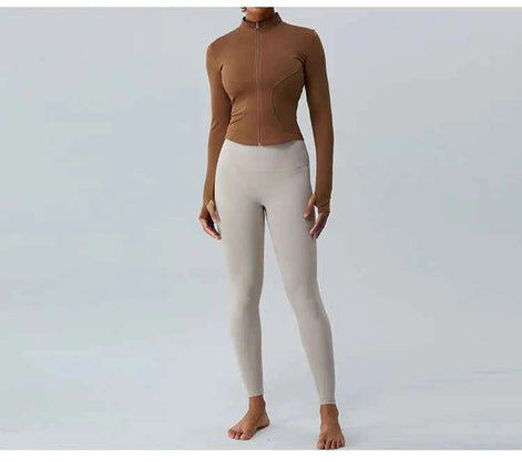 Women’s Fleece-Lined Yoga Jacket – Warm, Stretch & Breathable